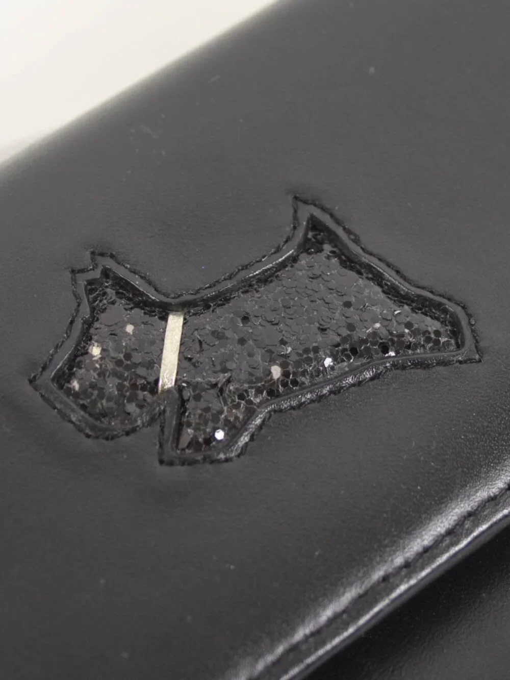 Radley London Black Leather Scottie Dog Long Wallet Checkbook Clutch Organizer